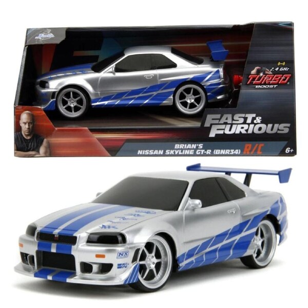 Fast and Furious 2002 Nissan Skyline GT-R BNR34 1:24 Scale RC Car