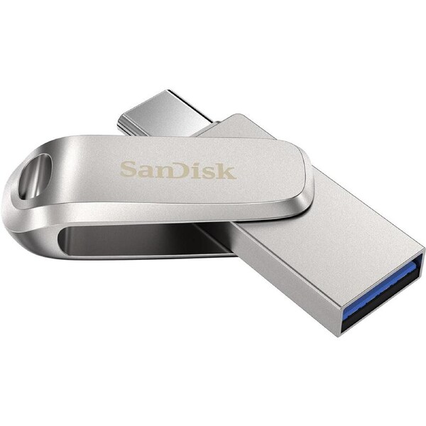 SanDisk Ultra Portable Dual USB Type-C and USB Type-A connectors 256GB - High-speed USB 3.1 Flash Drive (Silver)