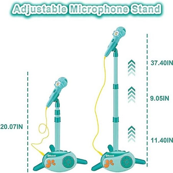 New Karaoke Machine For Girls With Adjustable Stand Bluetooth Karaoke Microphone With Vioce Changer Birthday For Girls Boys-green