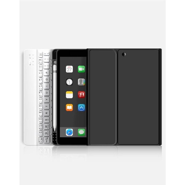 Rk102 Bluetooth Keyboard and Case for iPad 10.22021/2020/2019/iPad Air 10.5/iPad Pro10.5-black