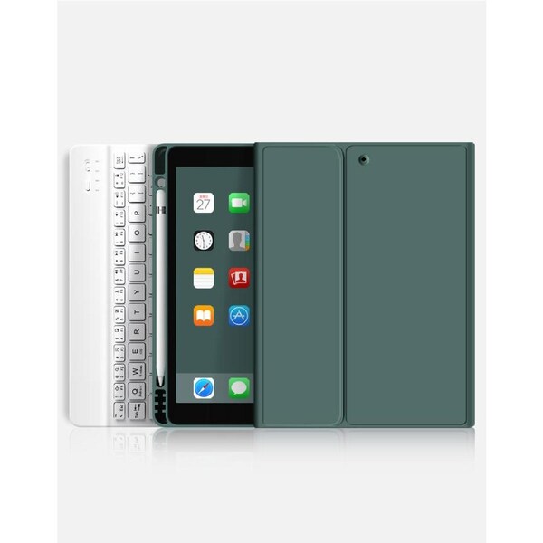 Rk102 Bluetooth Keyboard and Case for iPad 10.22021/2020/2019/iPad Air 10.5/iPad Pro10.5-dark green