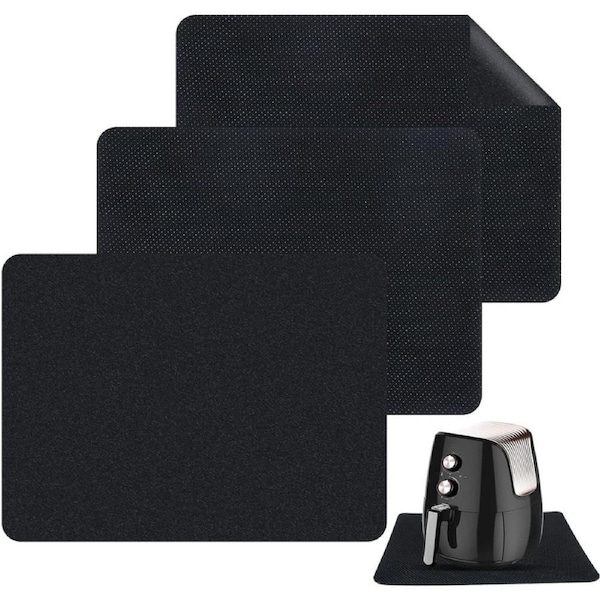 3 PCS BYKITCHEN Heat Resistant Mat for Air Fryer, Air Fryer Mat with Appliance Sliders Function, Kitchen Countertop Protector Appliance Slider Mat for Air Fryer, Coffee Maker, Blender and More