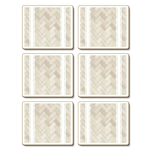 Cinnamon Hamptons Oak Cork Backed Table Placemats Set 6