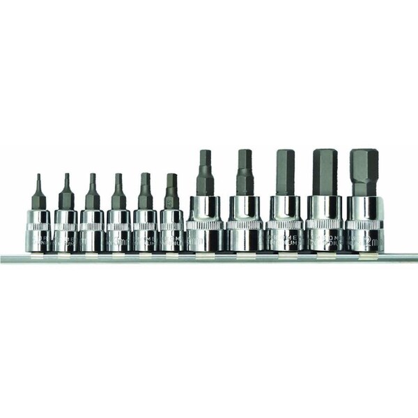 PK Tools Hex Bit Socket 1/4" & 3/8"dr Metric 11pc Set