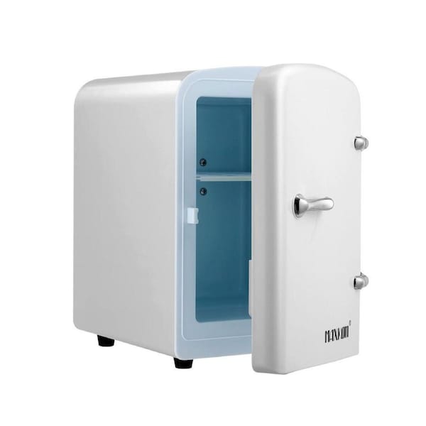 Maxkon 4L Mini Fridge Home Travel 12V Portable Small Personal Car Refrigerator Cooler Warmer for Food Drink Skincare Cosmetics Medication White