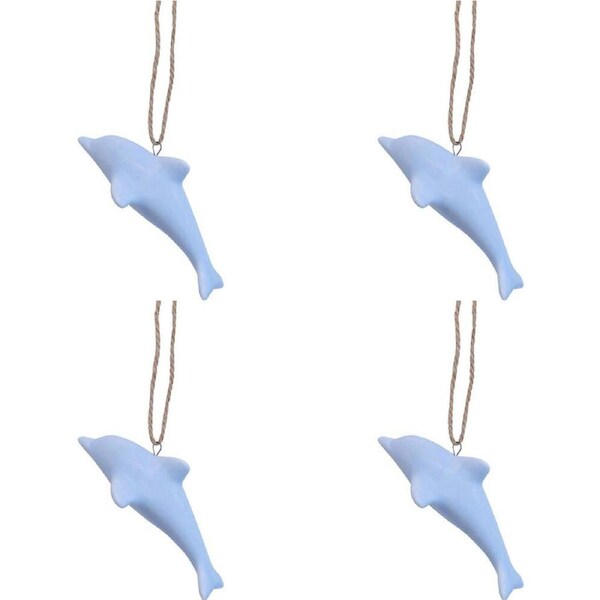 4x LVD Ceramic Hanging Dolphin Home/Room Ornament Display Decor 11x6cm Tidal