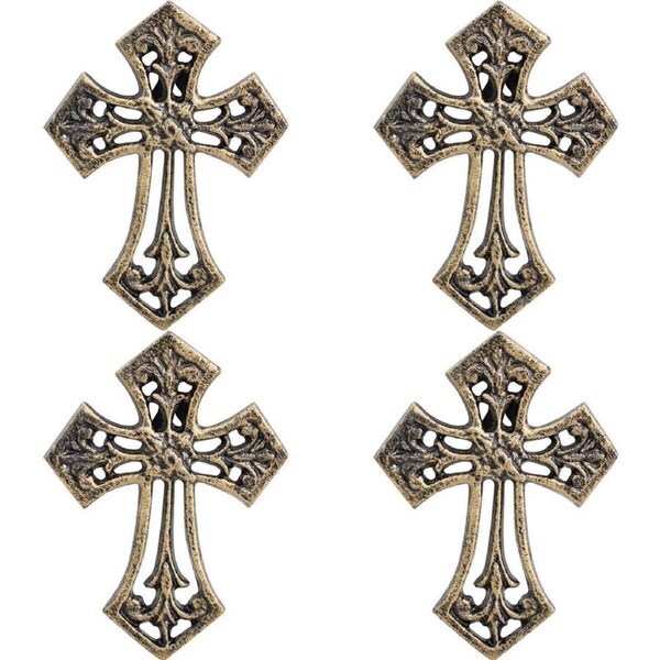 4x LVD Wall Cross Cast Iron Hanging Ornament Home/Lounge Vintage Decor Small