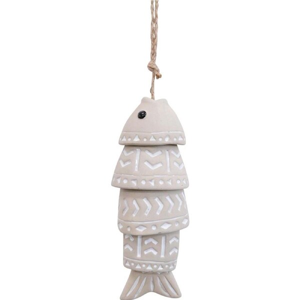 LVD Hanger Fish Ceramic Hanging Ornament Home/Garden Decor Natural 26cm