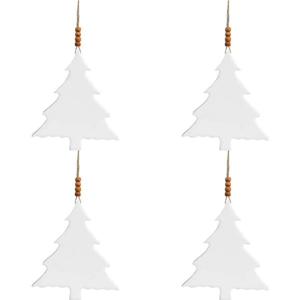 4x LVD Hanging Tree Wooden Ornament Home/Lounge Christmas Decor White Large