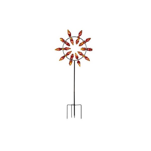 Metal Wind Spinner LSD Flame Home/Garden Ornament Display Decor 100x225cm Red