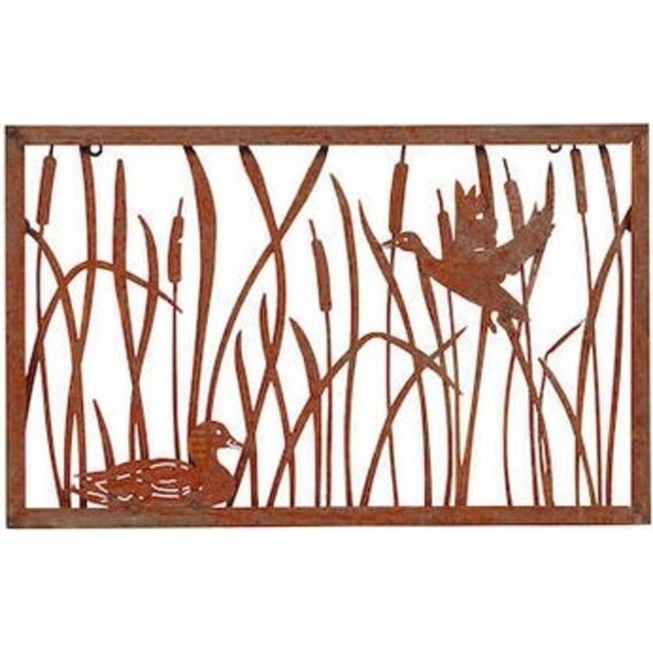 Rusted Mild Steel Swamp Wall Art Small Home/Garden Ornament Display Decor
