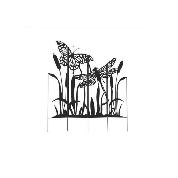 Powder Coated Steel Butterfly/Dragonfly Screen Home Decor 138x135cm Black