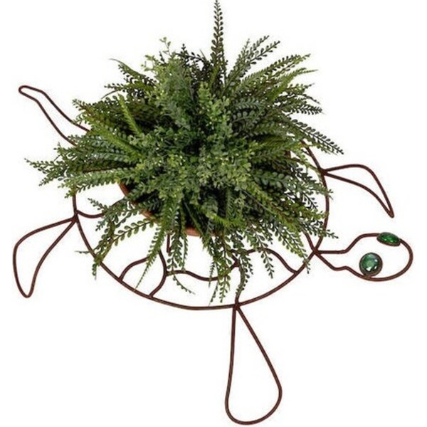 Wire Turtle Planter w/ Green Eyes Home/Garden Display Decor 78x57cm Rust
