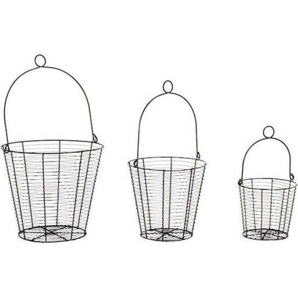 3pc Wire Durable Pot/Plant Cover Set Horiz Home/Garden/Patio Decor Black