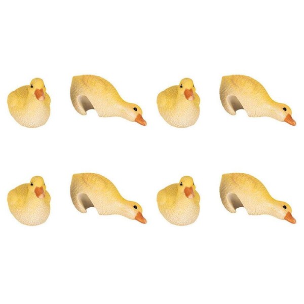 8x Polyresin Fixed Gap Duckling Pot Sitters Home/Garden Plant Pot Decor Assorted