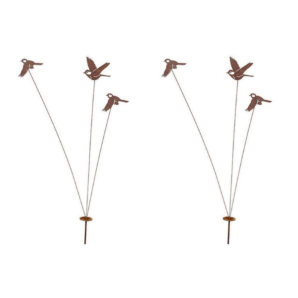2x Bird Spray 124x22cm Home/Garden/Patio Outdoor Ornament Decor Rust Asstd