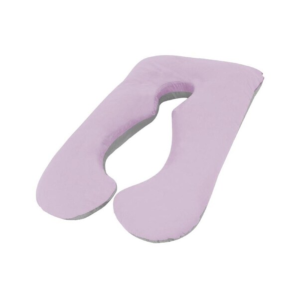 Woolcomfort Aus Made Maternity Pregnancy Nursing Sleeping Body Pillow Pillowcase Included Lilac x Grey