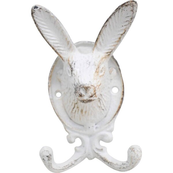 LVD Rabbit Hook/Hanger Wall Mounted Home/Living Room Decor 8.5x14cm White