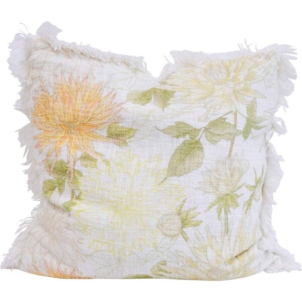 LVD Cotton Cushion w/ Fringe Square Throw Pillow Home Decor 50x50cm Dahlia