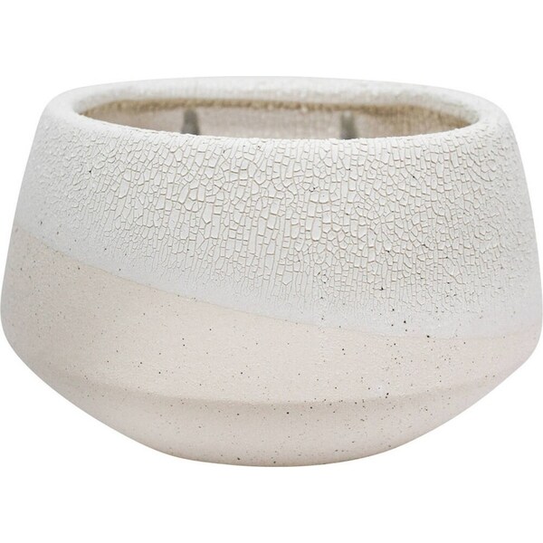 LVD Ceramic Wall Planter Arizona Plant/Flower Pot Round Large 21x13cm White
