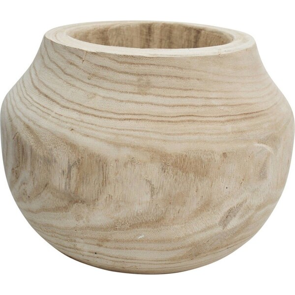 LVD Wooden Planter/Urn Plant Pot Home/Garden Boho Decor Round 28cm Large