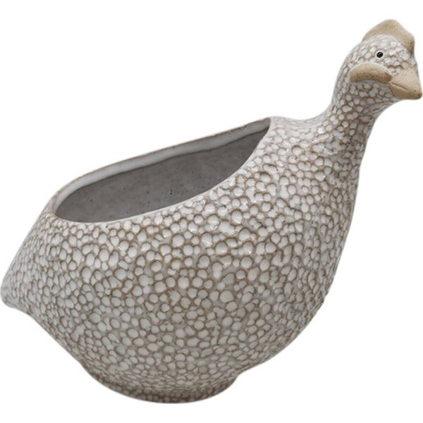 LVD Ceramic Planter Home/Garden Decor Plant Pot Small 19x13cm Guinea Fowl