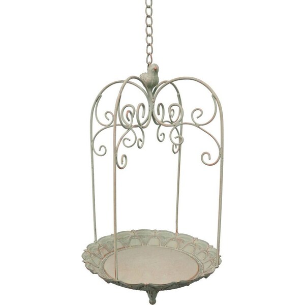 LVD Bird Bath Feeder Vintage Home/Garden Decor Hanging Outdoor Display 23x62cm