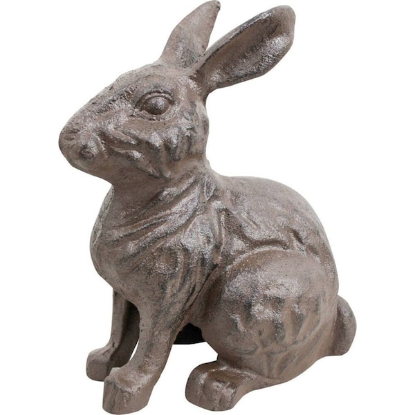 LVD Cast Iron Rabbit Thumper Home/Garden Decor Display Figurine 15x18cm Brown