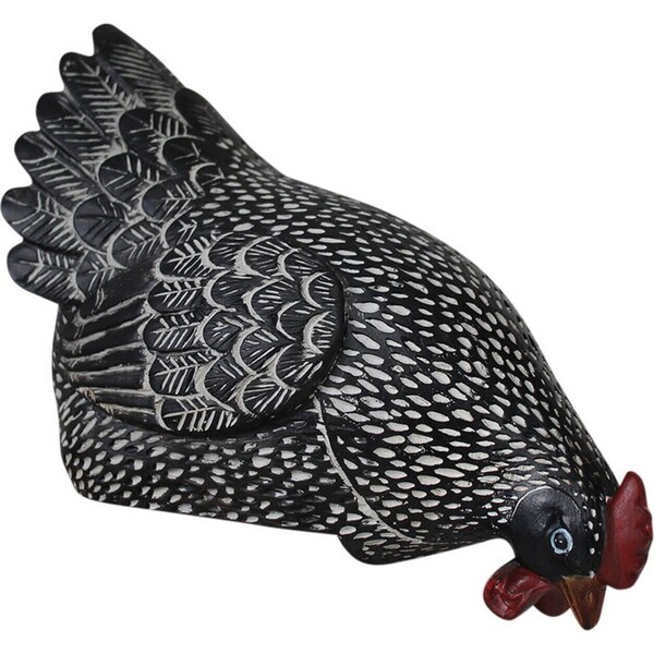 LVD Resin Hen Sitting Figurines Home/Garden Display Decor 24x16cm Black