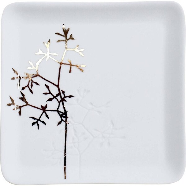 LVD Porcelain Trinket Soap Dish Holder Willow Bathroom Decor 12.8x12.8cm White