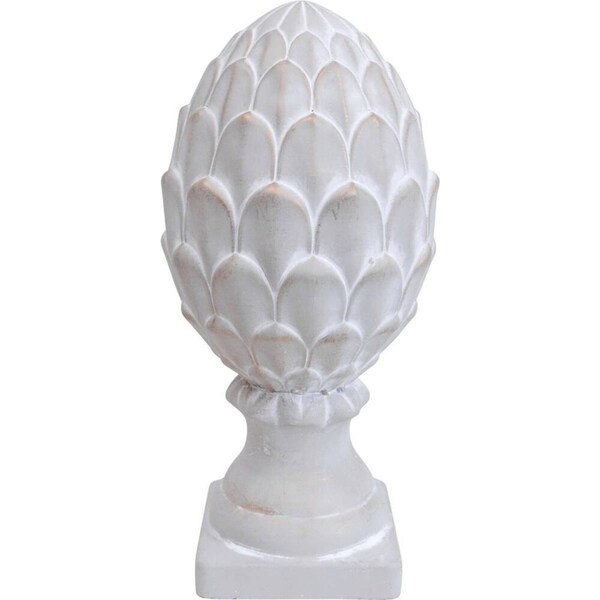 LVD Concrete Acorn Sculpture Large Home/Garden Outdoor Decor 14.5x30cm White