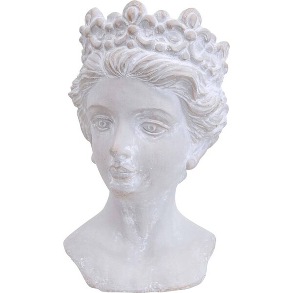LVD Concrete Gianna Bust Sculpture Planter Home/Garden Decor 14.5x23.5cm White