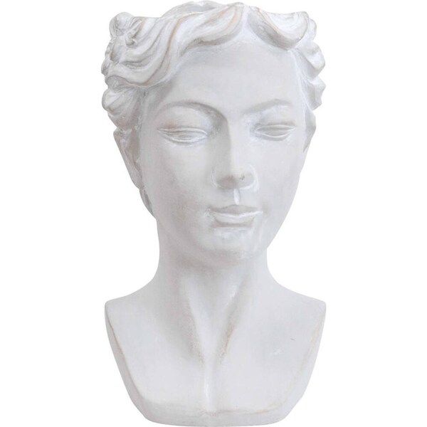 LVD Concrete Lucia Bust Sculpture Planter Pot Home/Garden Decor 23x34cm White