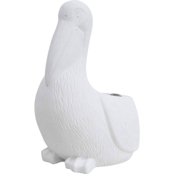 LVD Cement Pelican Planter Garden/Patio Decor Plant Container 19x24cm White