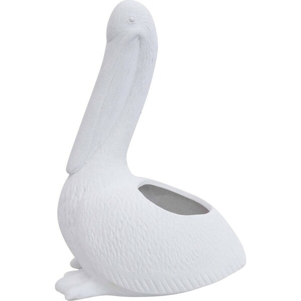 LVD Ceramic Pelican Planter Vase Home/Lounge Decor 19x28cm Natural White