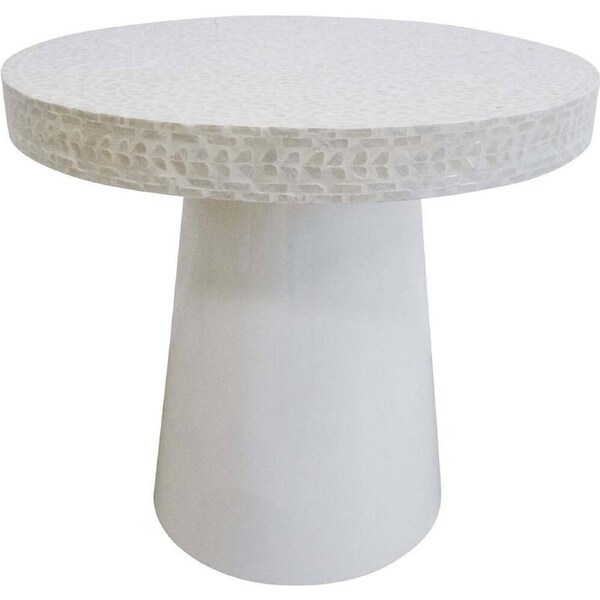 LVD Occasional Round Table Capiz Home/Lounge Display Decoration 2 Boxes