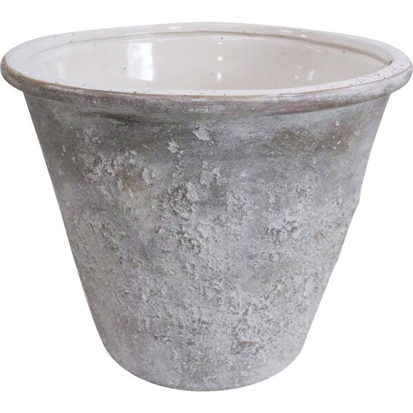 LVD Ceramic Farmhouse Flower Pot Planter/Vase Champagne Bucket 30.5cm Grey