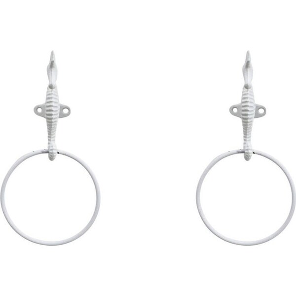 2x LVD Cast Iron Towel Ring Storage Wall Hanger Home Decor 13x27cm Seahorse