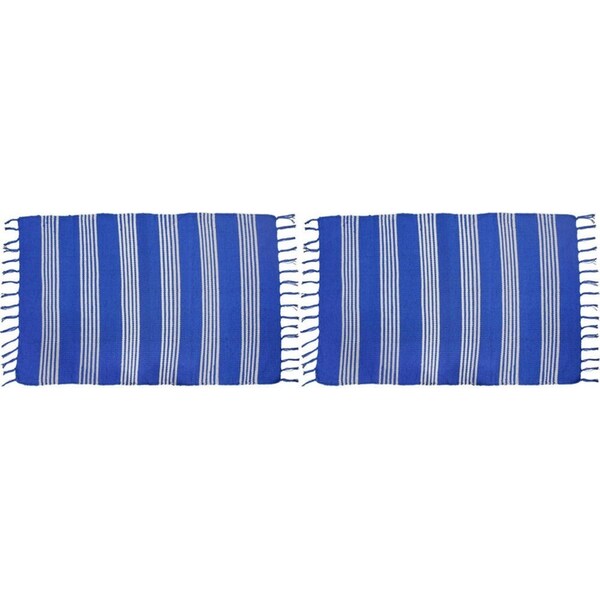 2x LVD Cotton Mat Boathouse Home/Office Floor Rug Bedroom Doormat 60x90cm Blue