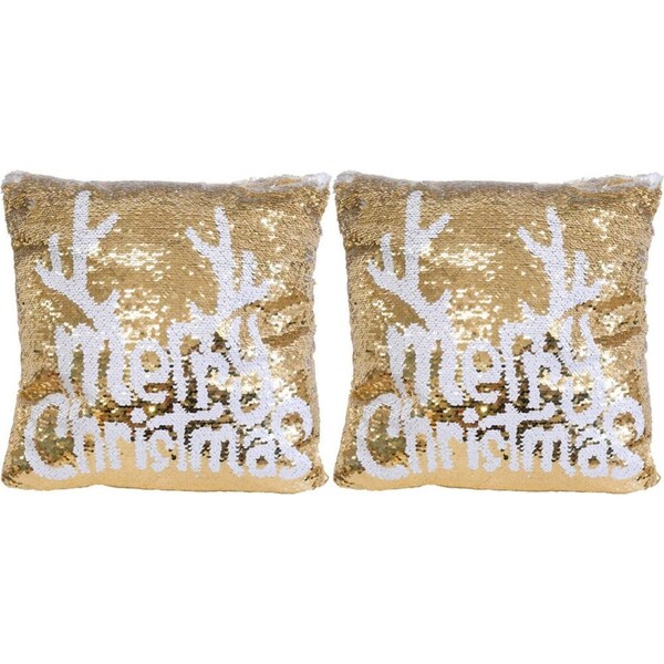 2x LVD Cushion Pillow Sequin Christmas Sofa/Lounge Bedding Home Decor 40x40cm