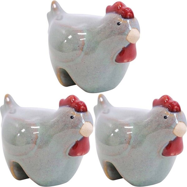 3x LVD Ceramic Hen Pot Sitter Home/Patio Ornament Outdoor Garden Figurine 9x6cm
