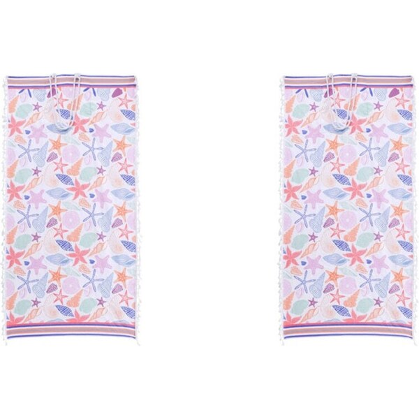 2x LVD Kids Microfibre Beach Towel In Bag Quick-Drying 70x140cm Underwater