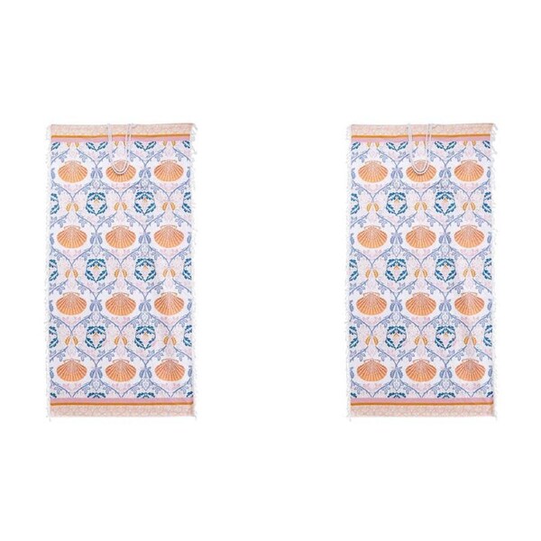2x LVD Microfibre Beach Absorbent Floral Pattern Towel In Bag 90x180cm Bohemia