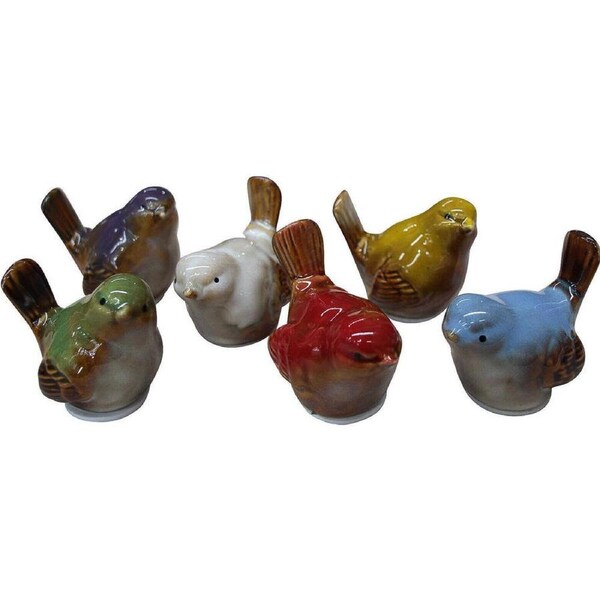 6pc LVD Birds Colour Ceramic Figurine Set Home/Garden Ornament Decor Small