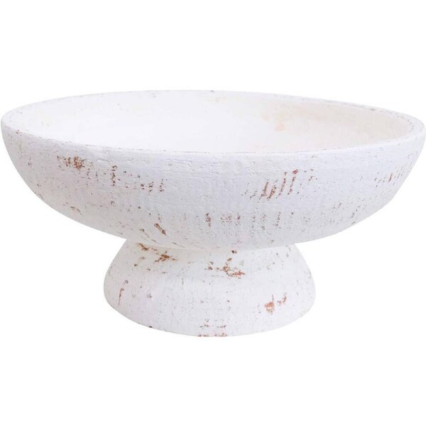 LVD Pedestal Bowl Rosina Ceramic Home/Office Trinket Dish Decor 30.5cm White