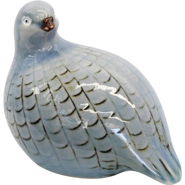 LVD Guinea Fowl Porcelain Figurine Ornament Display Decor 15.5cm Soft Blue A