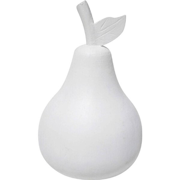 LVD Wood Drift Pear Fruit Figurine Fruit Display Home Decor 11x20cm White