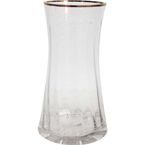 LVD Curve Flower Vase Plant Container Home Tabletop Decor 13x23cm Small Clear