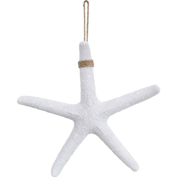 LVD Resin Starfish Textured Sculpture Home/Room Tabletop Decor XL 38x38cm WHT