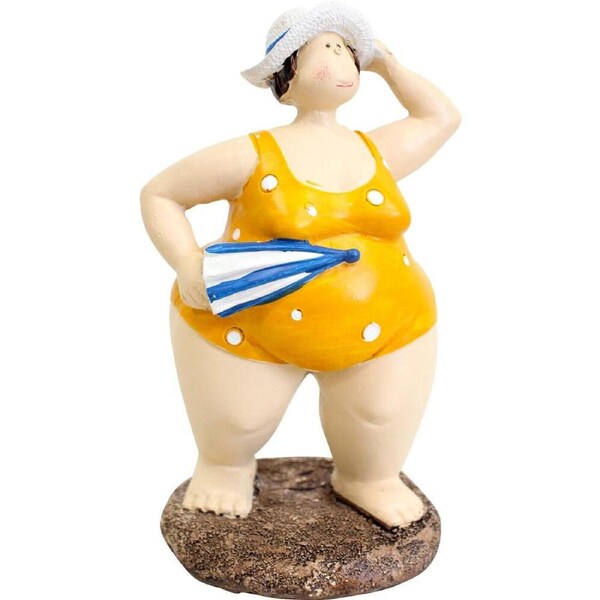 LVD Resin Beach Lady Edith Figurine Home/Room/Lounge Tabletop Decor Yellow